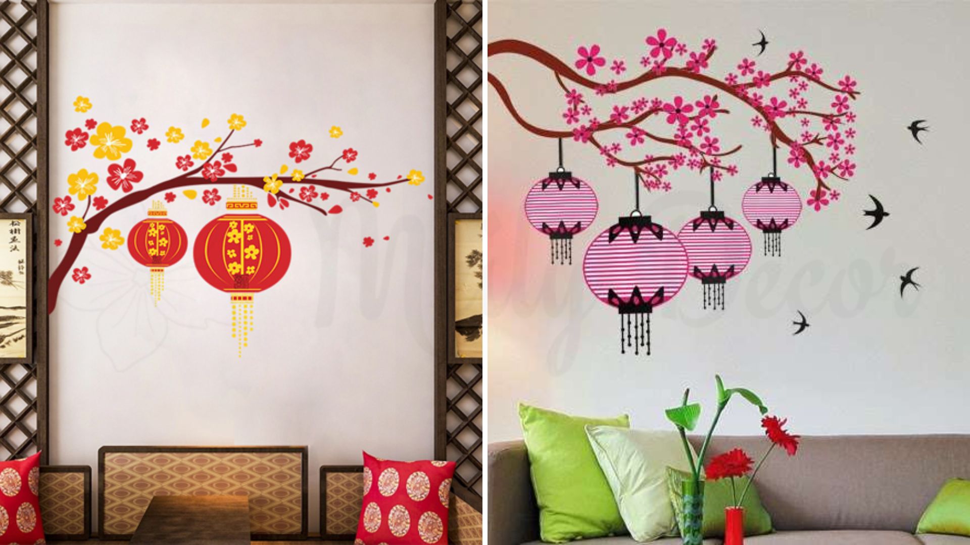 Cách trang trí tường theo chủ đề mùa xuân