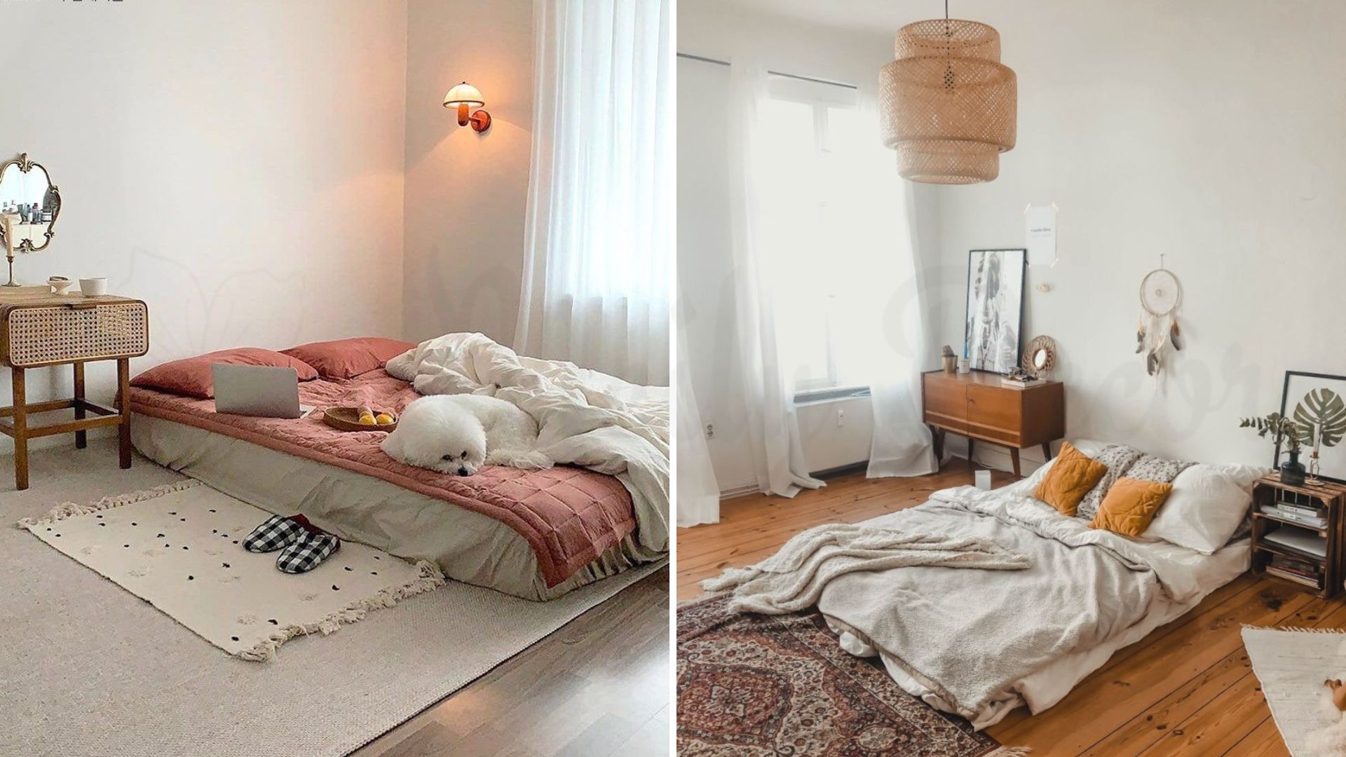 Bố trí nệm cho phòng ngủ không giường