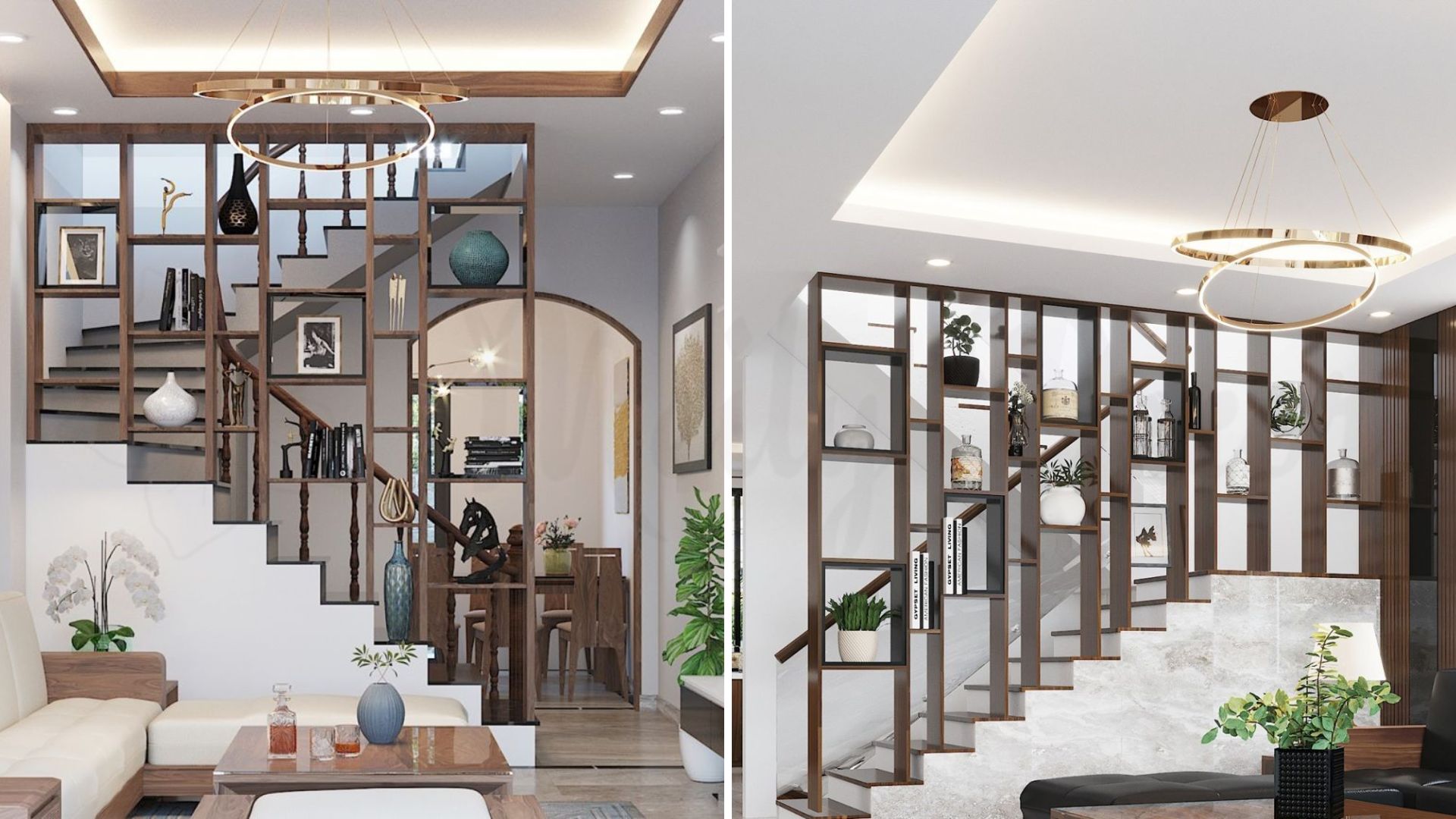 Sử dụng lam gỗ cầu thang