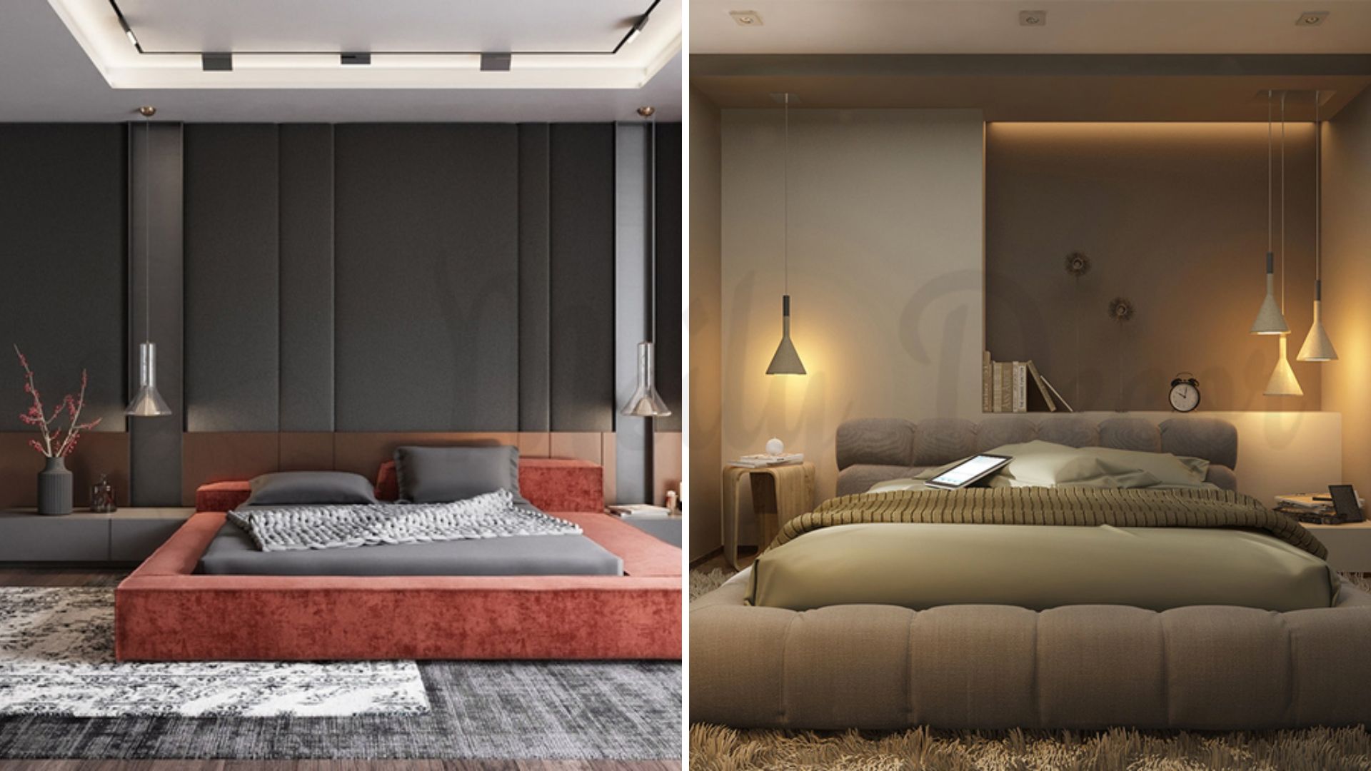 Trang trí phòng ngủ không giường cùng thảm sàn